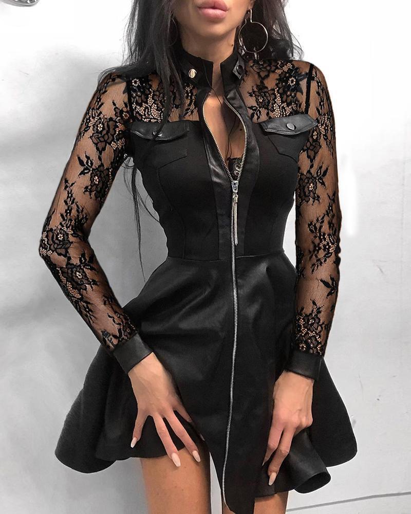 Modisches PU-Lederkleid mit Taillenbetonung – Elegant & Stylisch